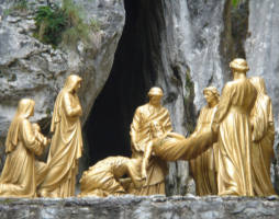 Image of The earth trembled and is still because God has fallen asleep in the flesh and he has raised up all who have slept ever since the world began. God has died in the flesh and hell trembles with fear.
