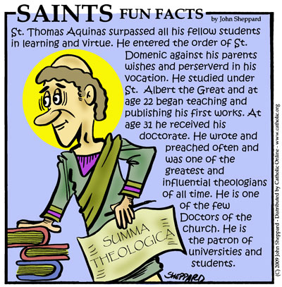 St. Thomas Aquinas Saints Fun Facts for St. Thomas Aquinas